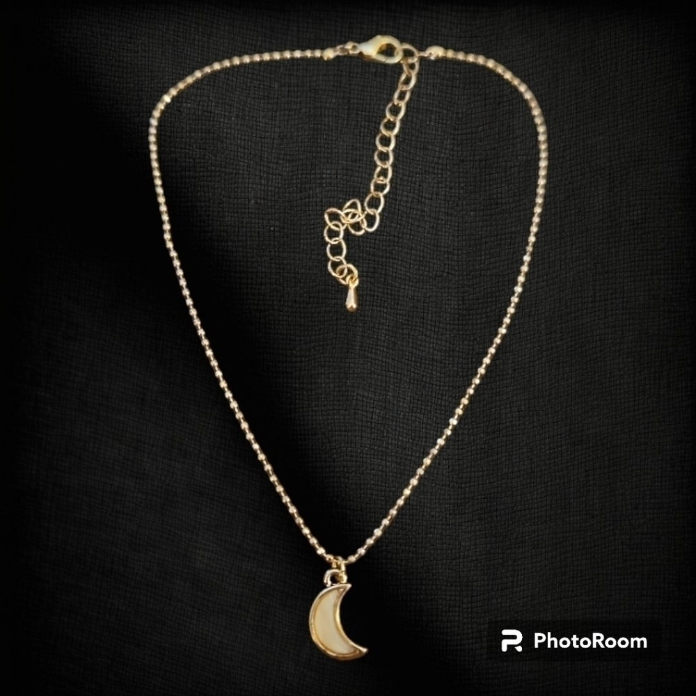3/$30 Dainty Minimalist Celestial Moon Pendant Ball Chain Necklace